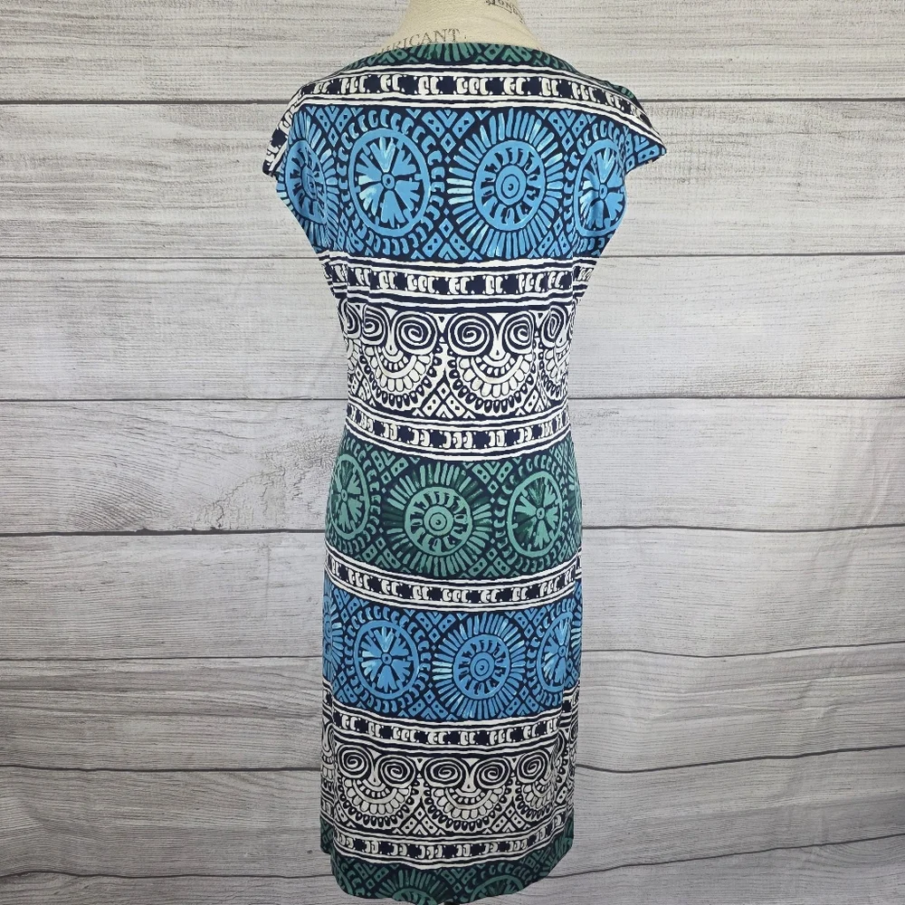 Tory Burch Silk Medallion Print Cap Sleeve Midi Dress